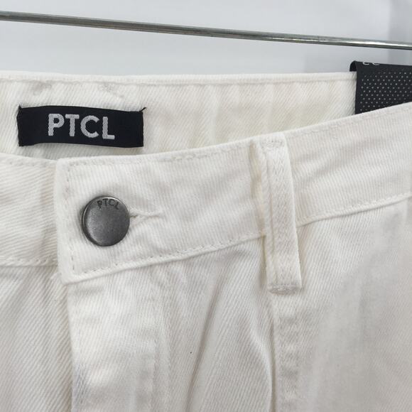 PTCL Women's Stretch Straight Cropped Denim Jeans High Rise White Size 32 NWT - Picture 5 of 8